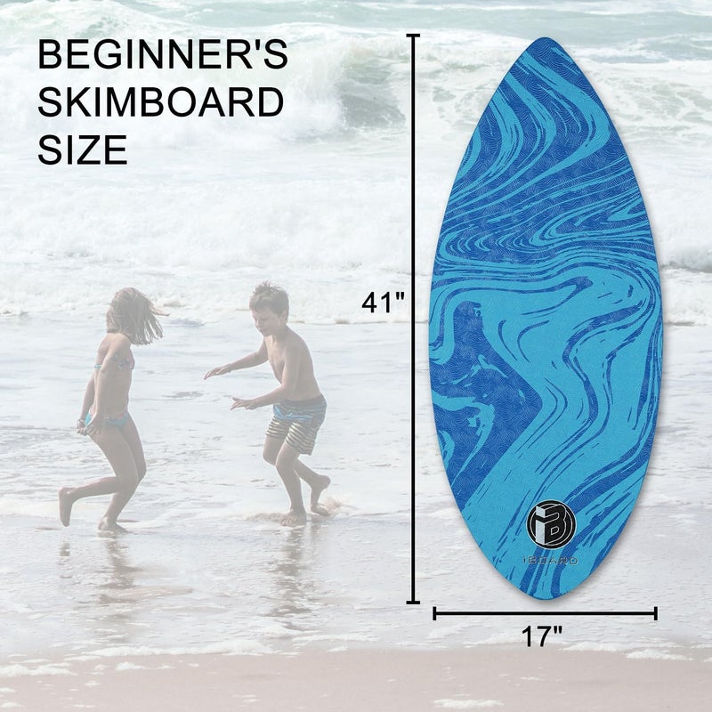 iBoard 41” Skipper Skimboard with High Gloss Coat Wooden Skim Boards for Beginners, Teenagers and Adults Beach Skimboard 3 Color Traction Pad to Choose - Image 2